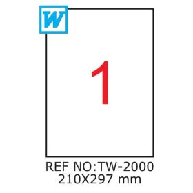 Etichete A4 , 210 x 297mm , TW 2000 1191