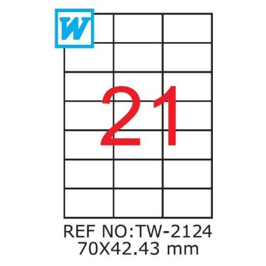 Etichete A4 , 70 x 42,43mm , TW 2124 1201
