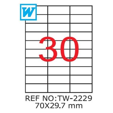 Etichete A4 , 70 x 29,7mm , TW 2229 1206