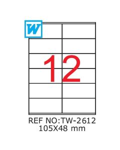 Etichete A4 , 105 x 48mm , TW 2612 1214