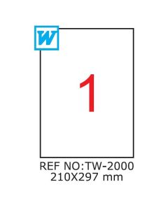 Etichete A4 , 210 x 297mm , TW 2000 1191