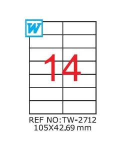 Etichete A4 , 105 x42.69mm , TW 2712 1215