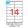 Etichete A4 , 105 x 41mm , TW 2114 1198