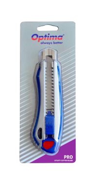 Cutter profesional Optima, lama 18mm + 5 rezerve SK5, cu auto-incarcare, aluminiu cu rubber grip 4213