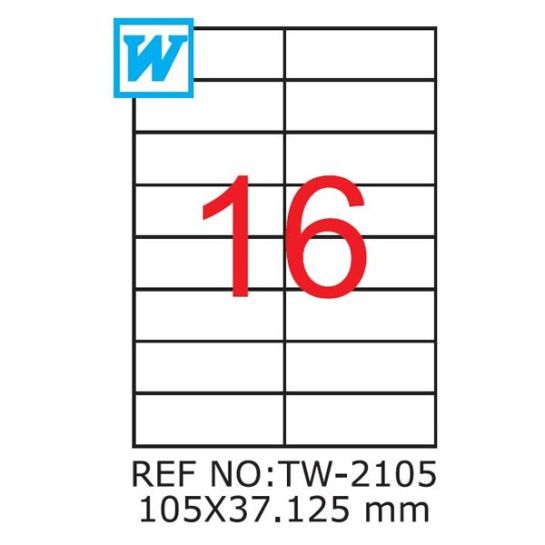Etichete A4 , 105 x 37,125 mm , TW 2105 1197