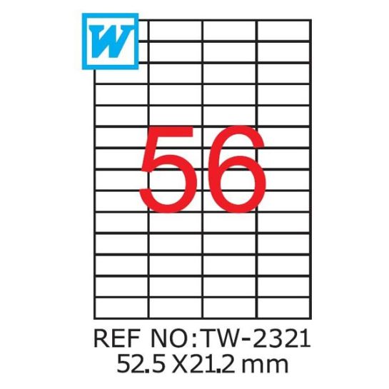 Etichete A4 , 52,5 x 21,2mm , TW 2321 1211
