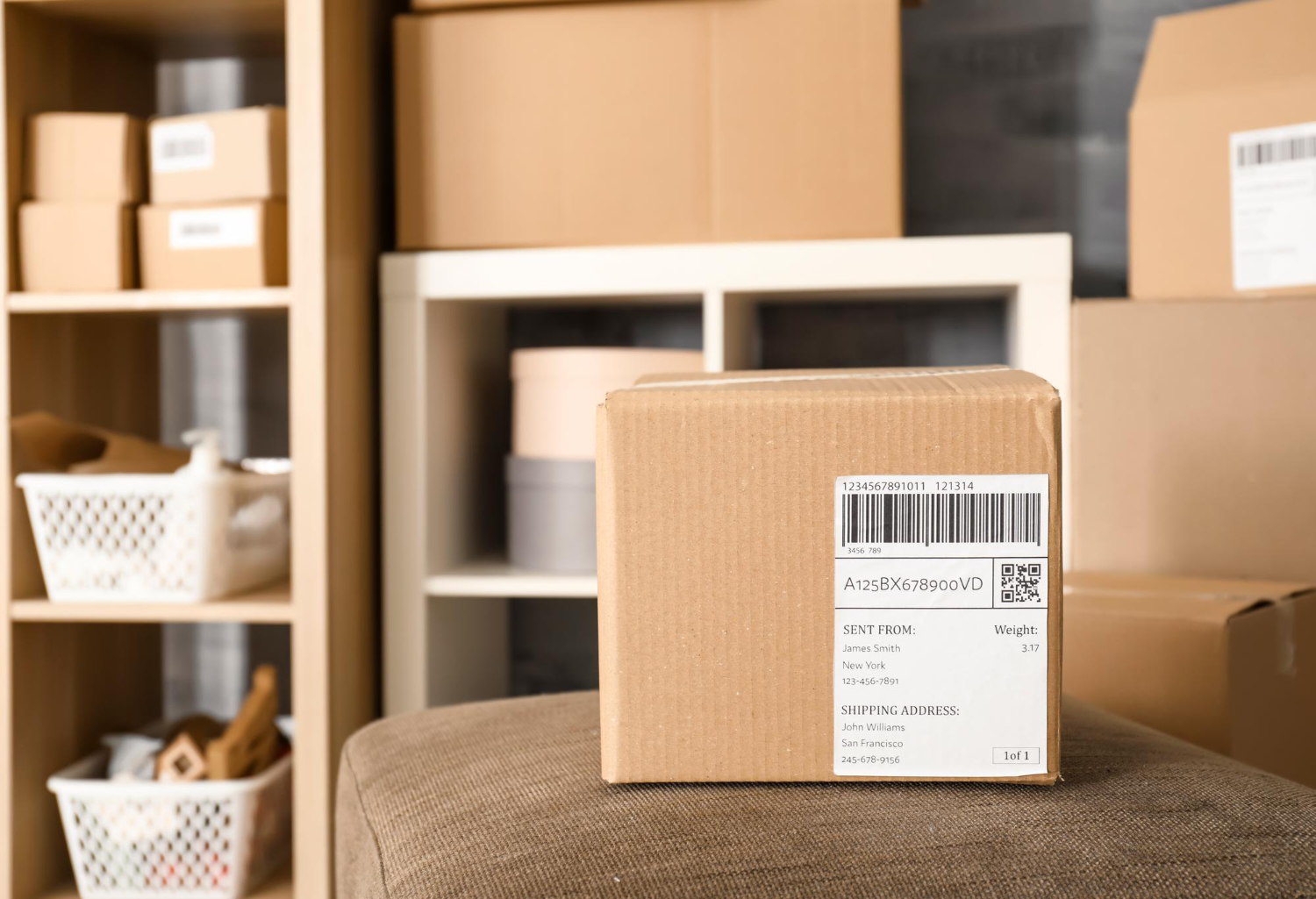 Pe care parte a coletului se amplaseaza plicul port-document cu AWB-ul?